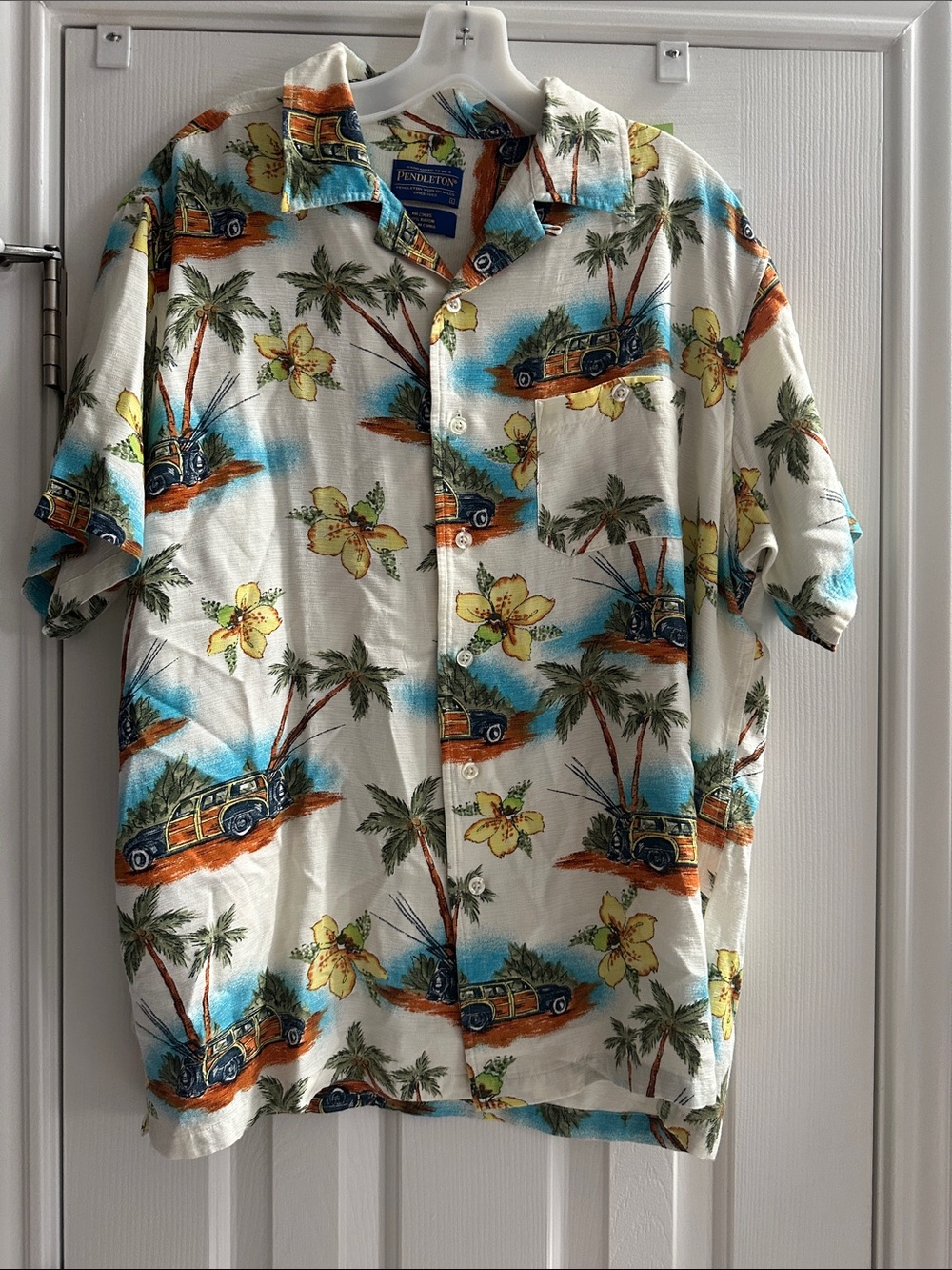 Pendleton Button Up Shirt Hawaiian L Tropical Retro Resortwear Coastal Beach